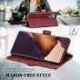 TUCCH SAMSUNG Galaxy Note20 Wallet Case, SAMSUNG Note20 5G Flip Cover Dual Clasp Tab-Dark Red