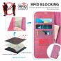 TUCCH SAMSUNG GALAXY S22 Wallet Case, SAMSUNG S22 PU Leather Case Flip Cover - Hot Pink