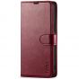 TUCCH SAMSUNG GALAXY S22 Plus Wallet Case, SAMSUNG S22 Plus PU Leather Case Book Flip Folio Cover - Wine Red