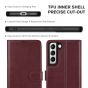 TUCCH SAMSUNG GALAXY S22 Plus Wallet Case, SAMSUNG S22 Plus PU Leather Case Book Flip Folio Cover - Wine Red