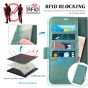 TUCCH SAMSUNG S22 Ultra Wallet Case, SAMSUNG Galaxy S22 Ultra PU Leather Cover Book Flip Folio Case with Dual Magnetic Tab - Myrtle Green