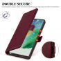 TUCCH SAMSUNG S22 Ultra Wallet Case, SAMSUNG Galaxy S22 Ultra PU Leather Cover Book Flip Folio Case with Dual Magnetic Tab - Wine Red