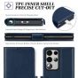 TUCCH SAMSUNG S23 Ultra Wallet Case, SAMSUNG Galaxy S23 Ultra PU Leather Cover Book Flip Folio Case - Dark Blue