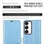 TUCCH SAMSUNG GALAXY S23 Wallet Case, SAMSUNG S23 PU Leather Case Flip Cover - Shiny Light Blue