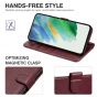 TUCCH SAMSUNG GALAXY S23 Wallet Case, SAMSUNG S23 PU Leather Case Flip Cover - Strap - Wine Red