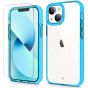 SHIELDON iPhone 13 Mini Clear Case Anti-Yellowing, Transparent Thin Slim Anti-Scratch Shockproof PC+TPU Case with Tempered Glass Screen Protector for iPhone 13 Mini - Blue 