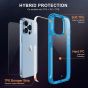 SHIELDON iPhone 13 Clear Case Anti-Yellowing, Transparent Thin Slim Anti-Scratch Shockproof PC+TPU Case with Tempered Glass Screen Protector for iPhone 13 - Blue