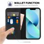 TUCCH iPhone 14 Wallet Case, iPhone 14 PU Leather Case, Flip Cover with Stand, Credit Card Slots, Magnetic Closure - Black