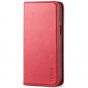TUCCH iPhone 14 Wallet Case, iPhone 14 PU Leather Case, Flip Cover with Stand, Credit Card Slots, Magnetic Closure - Red