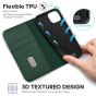 TUCCH iPhone 14 Wallet Case, iPhone 14 PU Leather Case, Flip Cover with Stand, Credit Card Slots, Magnetic Closure - Midnight Green