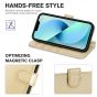 TUCCH iPhone 14 Wallet Case, iPhone 14 PU Leather Case, Folio Flip Cover with RFID Blocking, Credit Card Slots, Magnetic Clasp Closure - Shiny Champagne Gold