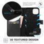 TUCCH iPhone 14 Plus Wallet Case, Mini iPhone 14 Plus 6.7-inch Leather Case, Folio Flip Cover with RFID Blocking, Stand, Credit Card Slots, Magnetic Clasp Closure - Black & Grey