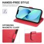 TUCCH iPhone 14 Plus Wallet Case, Mini iPhone 14 Plus 6.7-inch Leather Case, Folio Flip Cover with RFID Blocking, Stand, Credit Card Slots, Magnetic Clasp Closure - Red