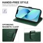 TUCCH iPhone 14 Plus Wallet Case, Mini iPhone 14 Plus 6.7-inch Leather Case, Folio Flip Cover with RFID Blocking, Stand, Credit Card Slots, Magnetic Clasp Closure - Midnight Green