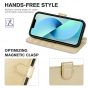 TUCCH iPhone 14 Plus Wallet Case, Mini iPhone 14 Plus 6.7-inch Leather Case, Folio Flip Cover with RFID Blocking, Stand, Credit Card Slots, Magnetic Clasp Closure - Shiny Champagne Gold