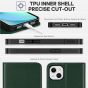 TUCCH iPhone 14 Plus Wallet Case, iPhone 14 6.7-Inch Plus Flip Folio Book Cover, Magnetic Closure Phone Case - Midnight Green