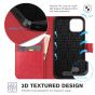 TUCCH iPhone 14 Wallet Case, iPhone 14 PU Leather Case, Folio Flip Cover with RFID Blocking, Credit Card Slots, Magnetic Clasp Closure - Red