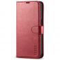 TUCCH iPhone 14 Wallet Case, iPhone 14 PU Leather Case, Folio Flip Cover with RFID Blocking, Credit Card Slots, Magnetic Clasp Closure - Dark Red
