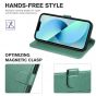 TUCCH iPhone 14 Wallet Case, iPhone 14 PU Leather Case, Folio Flip Cover with RFID Blocking, Credit Card Slots, Magnetic Clasp Closure - Myrtle Green