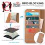 TUCCH iPhone 14 Pro Wallet Case, iPhone 14 Pro PU Leather Case, Folio Flip Cover with RFID Blocking and Kickstand - Light Brown