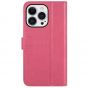 TUCCH iPhone 14 Pro Wallet Case, iPhone 14 Pro PU Leather Case, Folio Flip Cover with RFID Blocking and Kickstand - Hot Pink