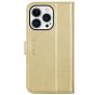 TUCCH iPhone 14 Pro Wallet Case, iPhone 14 Pro PU Leather Case, Folio Flip Cover with RFID Blocking and Kickstand - Shiny Champagne Gold