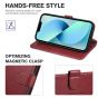 TUCCH iPhone 14 Pro Max Wallet Case, iPhone 14 Pro Max PU Leather Case with Folio Flip Book RFID Blocking, Stand, Card Slots, Magnetic Clasp Closure - Dark Red