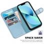 TUCCH iPhone 14 Pro Max Wallet Case, iPhone 14 Pro Max PU Leather Case with Folio Flip Book RFID Blocking, Stand, Card Slots, Magnetic Clasp Closure - Shiny Light Blue